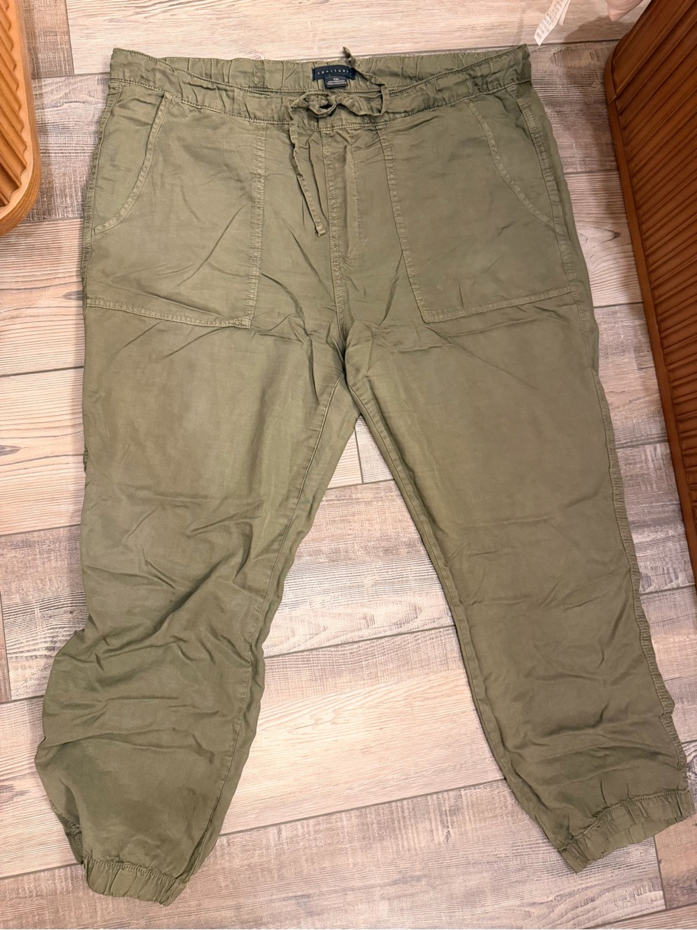 Sanctuary Men's Olive Green Cargo Joggers